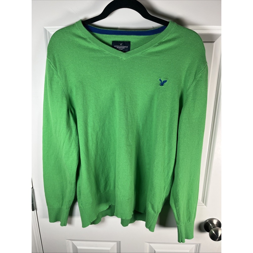 American Eagle Pullover Vintage 90s Y2K Mens Large Green Classic Preppy Coastal